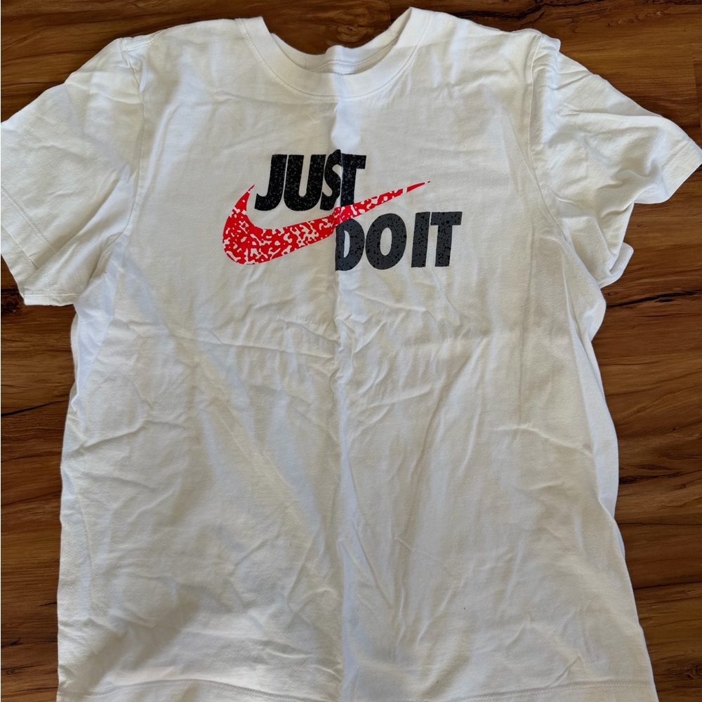 Nike Kids White Tee with Red and Black Print